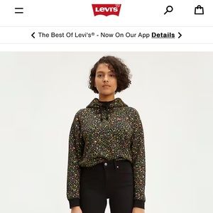 levi’s floral cinched hoodie